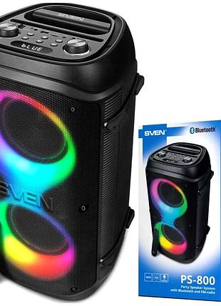 Акустична система bluetooth 100 вт з підсвіткою для пікніка 4400 ма·год чорний sven cs-0139