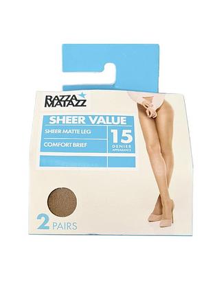 Капроновые колготки 2 шт 3 tall 15 den бежевые razza matazz