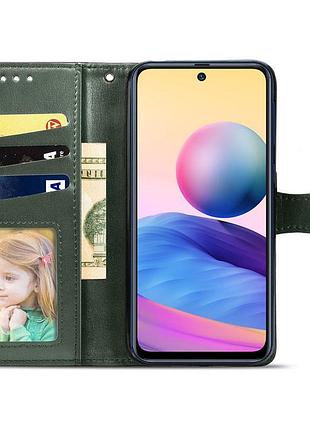 Кожаный чехол-книжка getman gallant (pu) для xiaomi redmi note 11 (global) / note 11s
