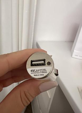 Міні usb зарядка для автомобіля, нова 3