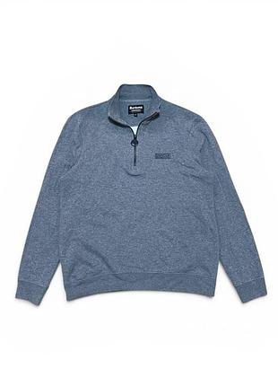 Кофта barbour реглан пулловер 1/3 1/4 zip з замком під горло international чоловіча сіра розмір с м