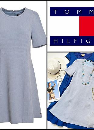 Платье tommy hilfiger светло-голубого цвета с текстурированным узором