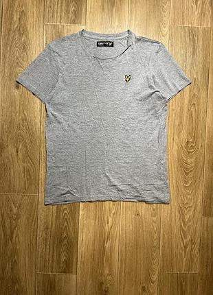 Футболка lyle & scott сіра з логотипом, розмір m
