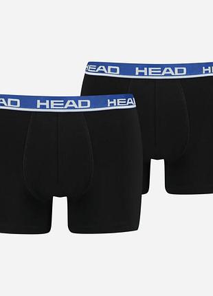 Черные боксеры для парней от бренда head basic boxer, 2 шт.