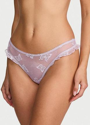 Женские трусики victoria's secret (286785741363) butterfly mesh flutter thong m сиреневые