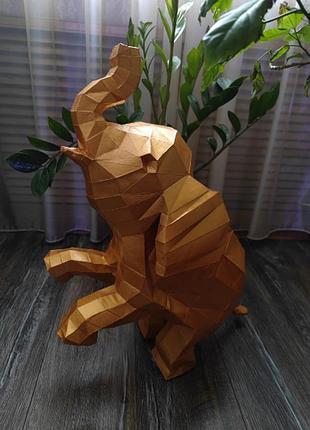 Конструктор з картону cлон elephant 3d фігура арт. 600.22.113 papercraft паперкрафт слоненя слониха мамонт