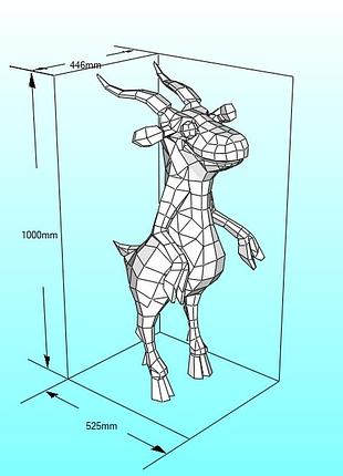 Paperkhan конструктор из картона 3d фигура антилопа коза козел паперкрафт papercraft подарочный набор игрушка
