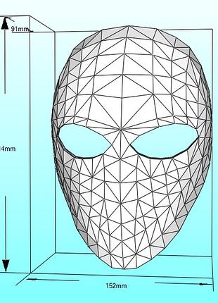 Маска placebo mask конструктор з картону паперкрафт papercraft ігровий персонаж пазл 3д фігура