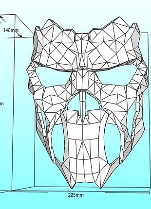 Маска бейна режим bane regime mask dc comics конструктор из картона papercraft паперкрафт игровой персонаж