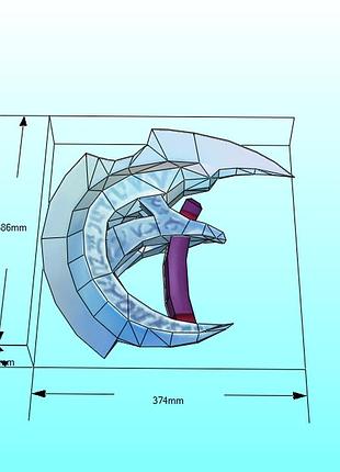 Paperkhan конструктор з картону manta style dota 2 3d фігура паперкрафт papercraft ніж штик клинок кинжал кастет меч шабля катана