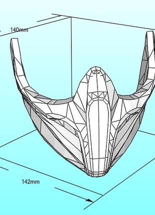 Маска рептилії reptile mask конструктор з картону паперкрафт papercraft ігровий персонаж пазл 3д фігура