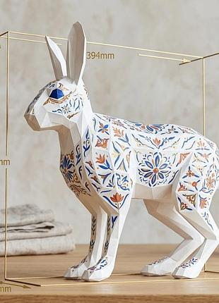Paperkhan конструктор из картона 3d заяц кролик зайка паперкрафт papercraft набор для творчества игрушка сувен