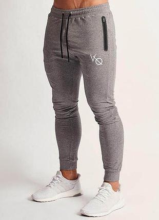 Спортивные штаны для фитнеса vqh серые с карманами