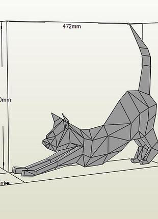 Cat kitten kitty 3d фигура арт. 450.8.46 кошка кот котёнок котик котики конструктор из картона паперкрафт