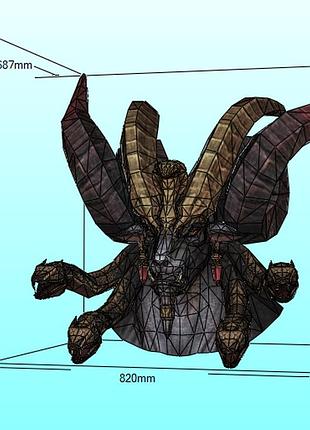 Шолом бафомет baphomet helmet конструктор з картону паперкрафт papercraft ігровий персонаж пазл 3д фігура