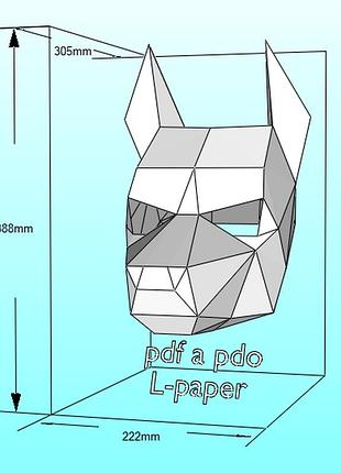 Шлем helmet собака вовк пес вовчиця маска mask конструктор з картону паперкрафт papercraft ігровий персонаж пазл 3д фігура