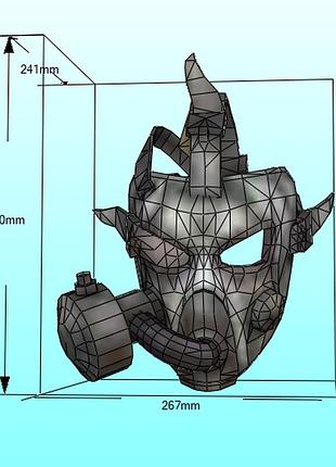Маска крига krieg mask borderlands 2 конструктор з картону паперкрафт papercraft ігровий персонаж пазл 3д фігура