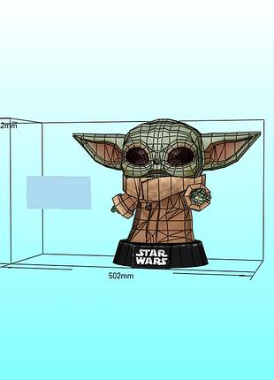 Paperkhan конструктор из картона yoda baby 3d фигура character hero персонаж герой паперкрафт набор пазл оригами papercraft