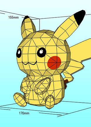 Paperkhan pikachu character hero 3d фігура арт. 200.6.33 пікачу персонаж герой конструктор з картону паперкрафт disney дисней