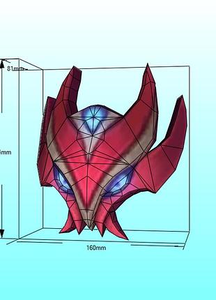 Шлем helmet league of legends маска mask конструктор з картону паперкрафт papercraft ігровий персонаж пазл 3д фігура