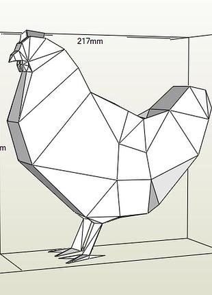 Paperkhan конструктор из картона 3d курица цыпленок птица птичка паперкрафт papercraft набор для творчества