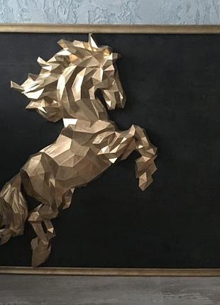 Paperkhan конструктор з картону мозаїка кінь кобила пазл орігамі papercraft фігура полігональна набір подарок сувенір антис