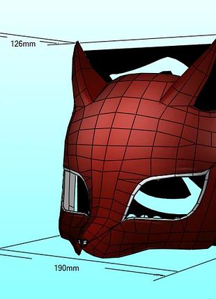 Шлем helmet лисичка лисиця лис маска mask конструктор з картону паперкрафт papercraft ігровий персонаж пазл 3д фігура