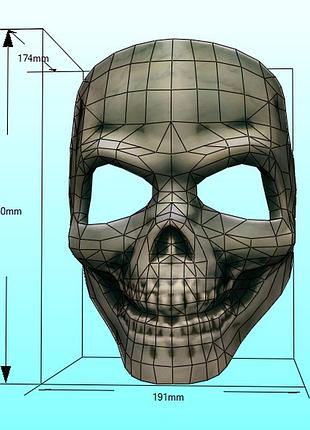 Маска черепа skull mask pay day 2 конструктор з картону паперкрафт papercraft ігровий персонаж пазл 3д фігура