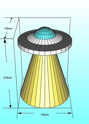 Paperkhan конструктор з картону нло ufo 3d фігура papercraft паперкрафт модель пазл орігамі набір для творчості подарунок інтер'єр