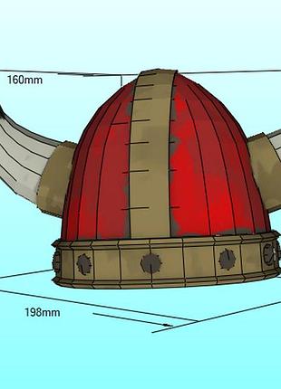 Шолом викинга viking helmet конструктор з картону паперкрафт papercraft ігровий персонаж пазл 3д фігура
