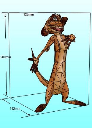 Paperkhan timon character hero 3d фигура арт. 200.3.64 тимон персонаж герой паперкрафт disney дисней