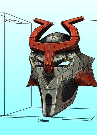 Маска джаггернаута juggernaut mask dota 2 конструктор з картону паперкрафт papercraft ігровий персонаж пазл 3д фігура