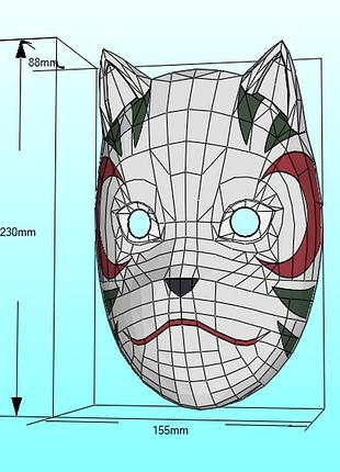 Маска ямато наруто maska yamato конструктор из картона papercraft паперкрафт игровой персонаж