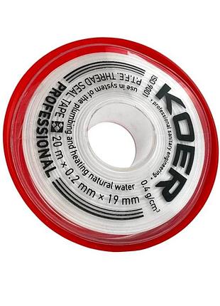 Фум-стрічка koer stp-01 pro (19 мм х 0.2 мм х 20 м)