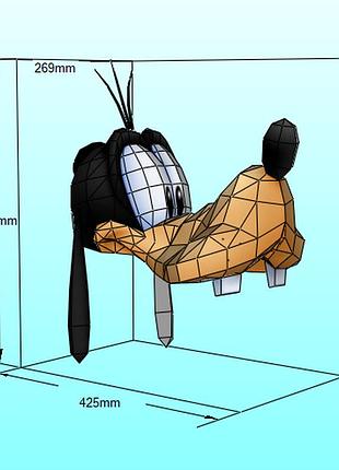 Шлем helmet goofy собака пес маска mask конструктор из картона papercraft паперкрафт игровой персонаж