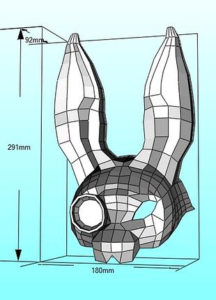Шлем helmet steam punk rabbit заєць кролик маска mask конструктор з картону паперкрафт papercraft ігровий персонаж пазл 3д фігура