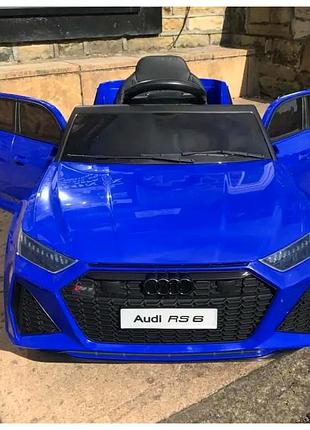 Детский электромобиль audi rs6 gt с дистанционным управлением 1 местный до 30 кг с мягким сиденьем синий audi cs-0451
