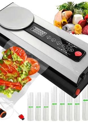 Вакуумный упаковщик 120 вт для пищевых продуктов с весами и 10 рулонами пленки ruhhy cs-0048