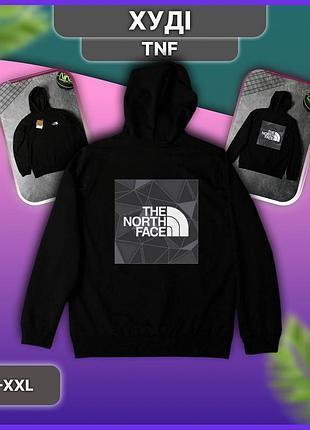 Весняне осіннє чорне худі the north face без флісу, чоловіче худі толстовка зе норд фейс з логотипом принтом на спині