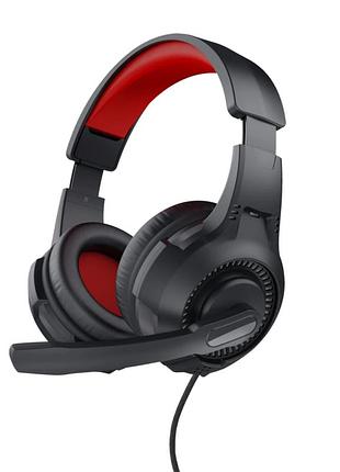 Наушники геймерские trust gaming headset 24785 проволочные 2м черный с красным