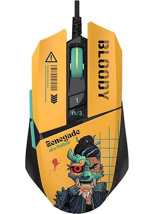 Мышь компьютерная игровая bloody w63 max renegade sunset проводная usb rgb 100–12000 dpi black-yellow (w63 max)