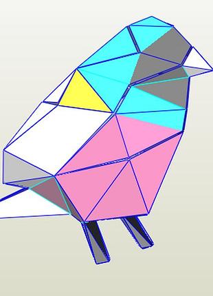 Paperkhan конструктор з картону горобець ластівка птах пазл орігамі papercraft 3d фігура полігональна набір подарок сувенір антис