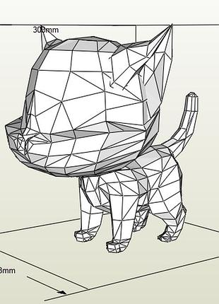 Cat kitten kitty 3d фігура арт. 300.11.103 кішка кіт кошеня котик котики конструктор з картону papercraft паперкрафт модель