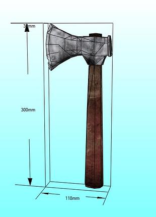 Paperkhan конструктор из картона axe топор 3d фигура паперкрафт papercraft булава молот топор