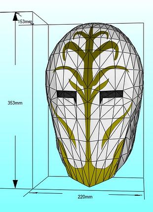Маска охоронця храму джидаїв jedi temple guard mask конструктор з картону паперкрафт papercraft ігровий персонаж пазл 3д фігура