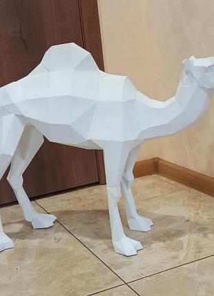 Paperkhan конструктор з картону верблюд пазл оригамі papercraft 3d фігура полігональна набір подарок сувенір антистрес
