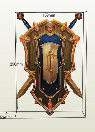Paperkhan конструктор из картона щит мечи warcraft papercraft 3d фигура развивающий подарок статуя сувенир