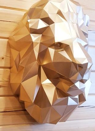 Paperkhan конструктор из картона лев голова пазл оригами papercraft 3d фигура развивающий набор антистресс