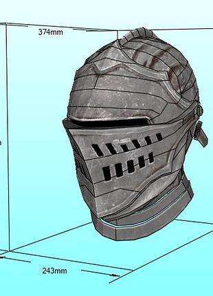 Шолом елітного лицаря рыцаря elite knight helmet конструктор з картону паперкрафт papercraft ігровий персонаж пазл 3д фігура