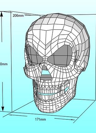 Шолом злий череп mad skull helmet конструктор з картону паперкрафт papercraft ігровий персонаж пазл 3д фігура